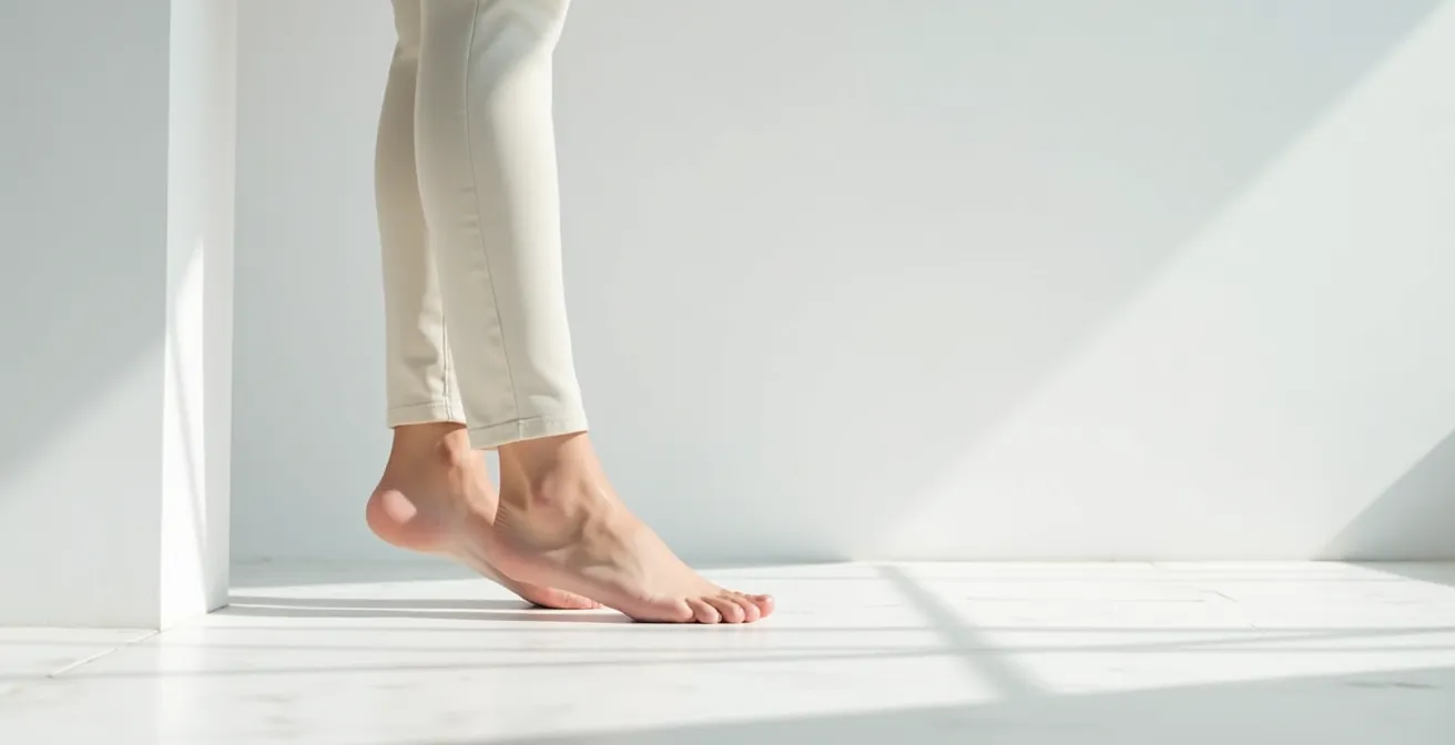 Vue latérale montrant l'alignement postural affecté par une pathologie du pied